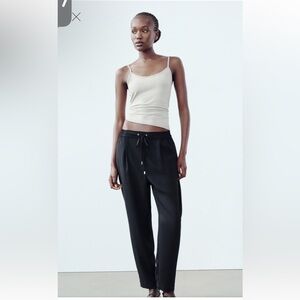 Zara black flowy ankle pants-Size L